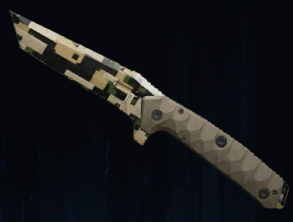 Rendu du camouflage Forêt numérique sur Couteau