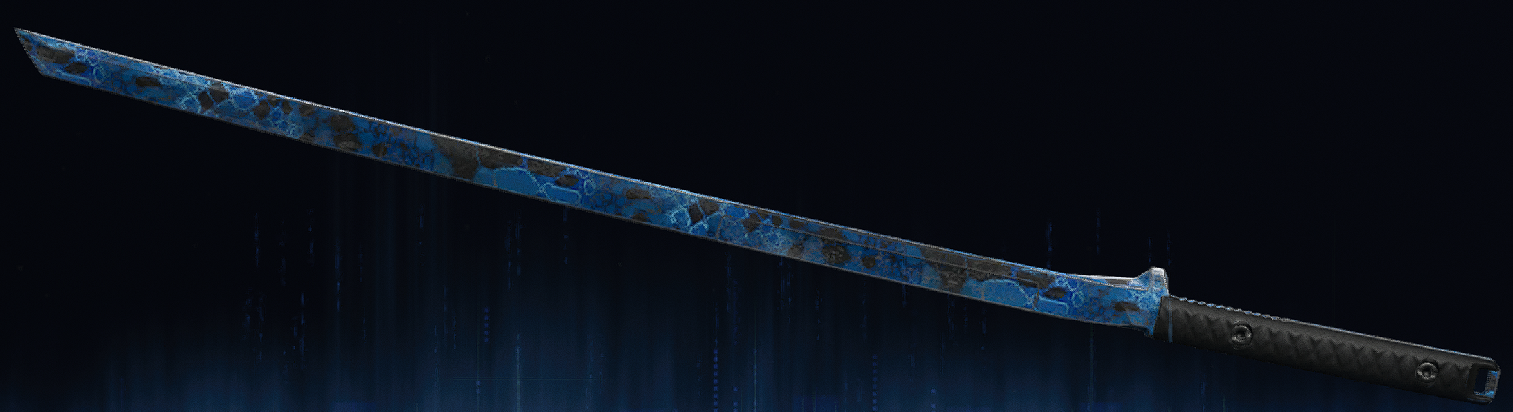 Rendu du camouflage Serpent saphir sur Katana