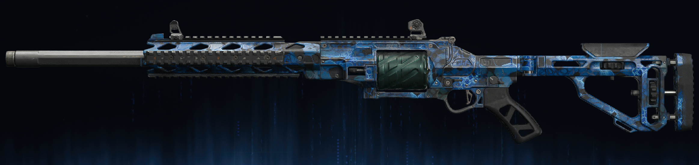 Rendu du camouflage Serpent saphir sur Warden 308
