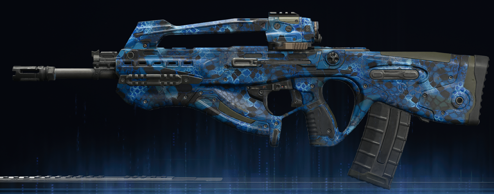 Rendu du camouflage Serpent saphir sur Espadon A1