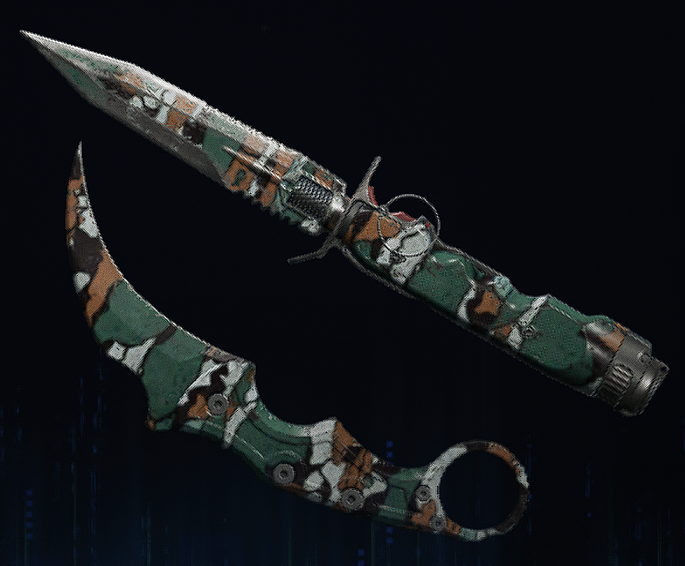 Rendu du camouflage Baumier sur Couteau balistique