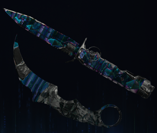 Rendu du camouflage Verre étoilé sur Couteau balistique