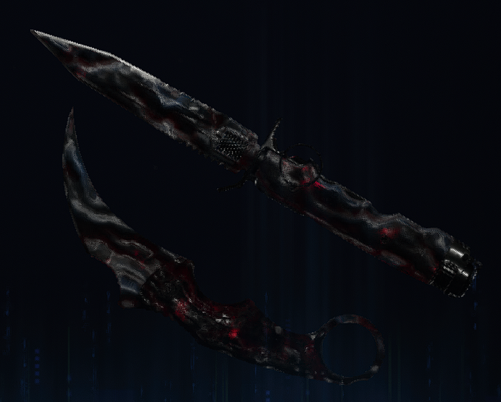 Rendu du camouflage Apocalypse sur Couteau balistique